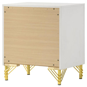 Lucia 2-Drawer Nightstand Bedside Table White