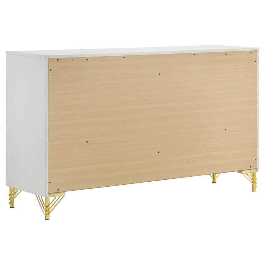 Lucia 6-Drawer Bedroom Dresser White