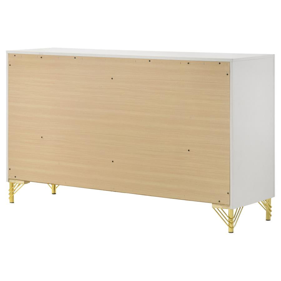 Lucia 6-Drawer Bedroom Dresser White