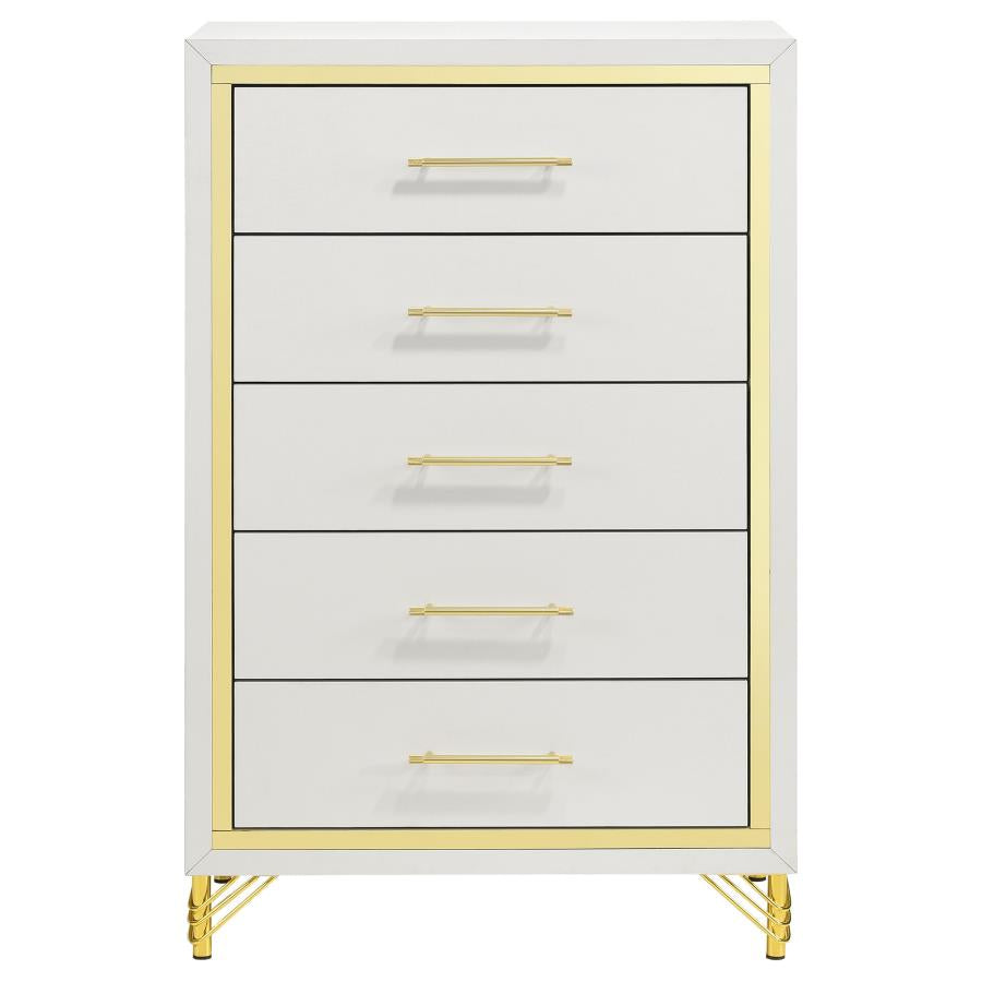 Lucia 5-Drawer Bedroom Chest White