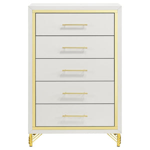 Lucia 5-Drawer Bedroom Chest White