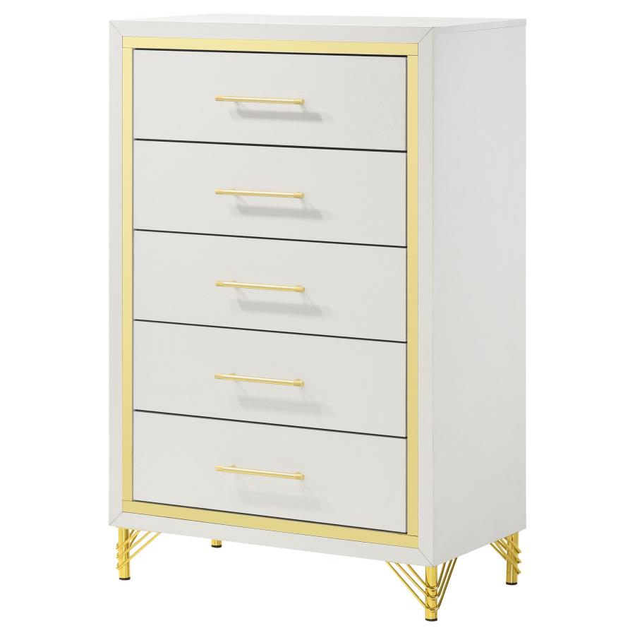 Lucia 5-Drawer Bedroom Chest White