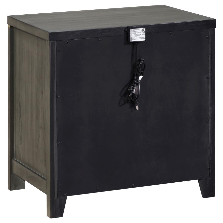 Kieran 2-Drawer Nightstand Bedside Table Grey