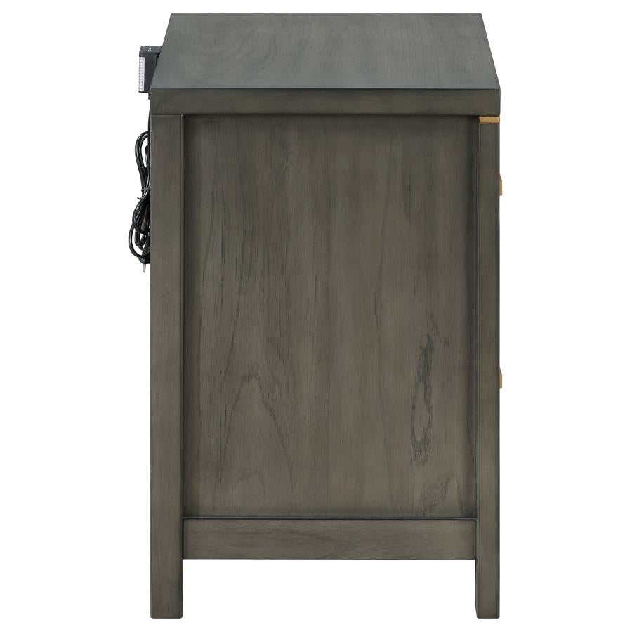 Kieran 2-Drawer Nightstand Bedside Table Grey