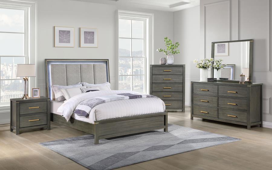 Kieran 6-Drawer Bedroom Dresser Grey