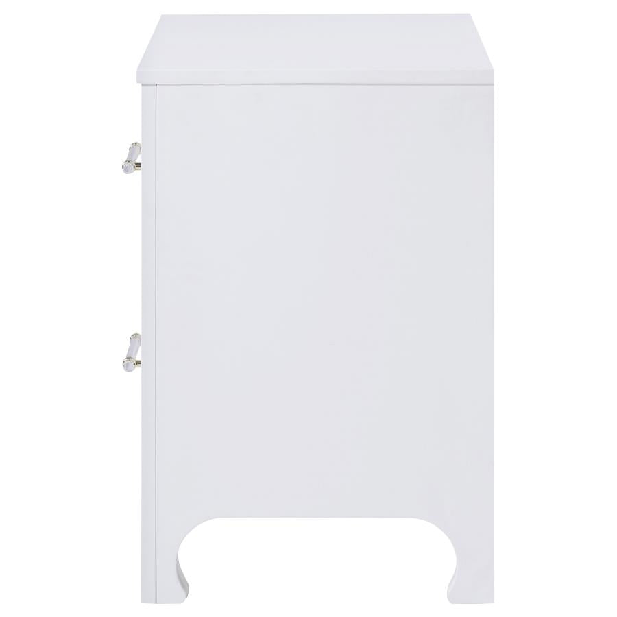 Anastasia 2-Drawer Nightstand Bedside Table Pearl White