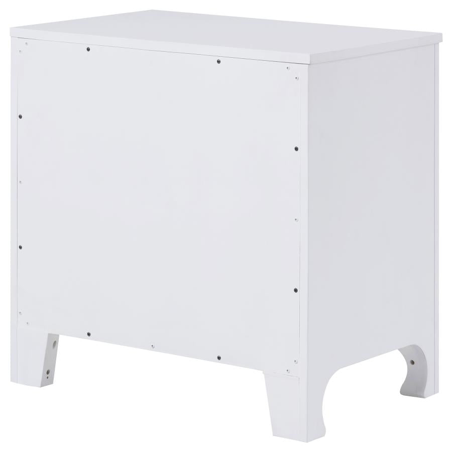 Anastasia 2-Drawer Nightstand Bedside Table Pearl White