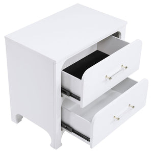 Anastasia 2-Drawer Nightstand Bedside Table Pearl White