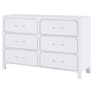 Anastasia 6-Drawer Bedroom Dresser Pearl White