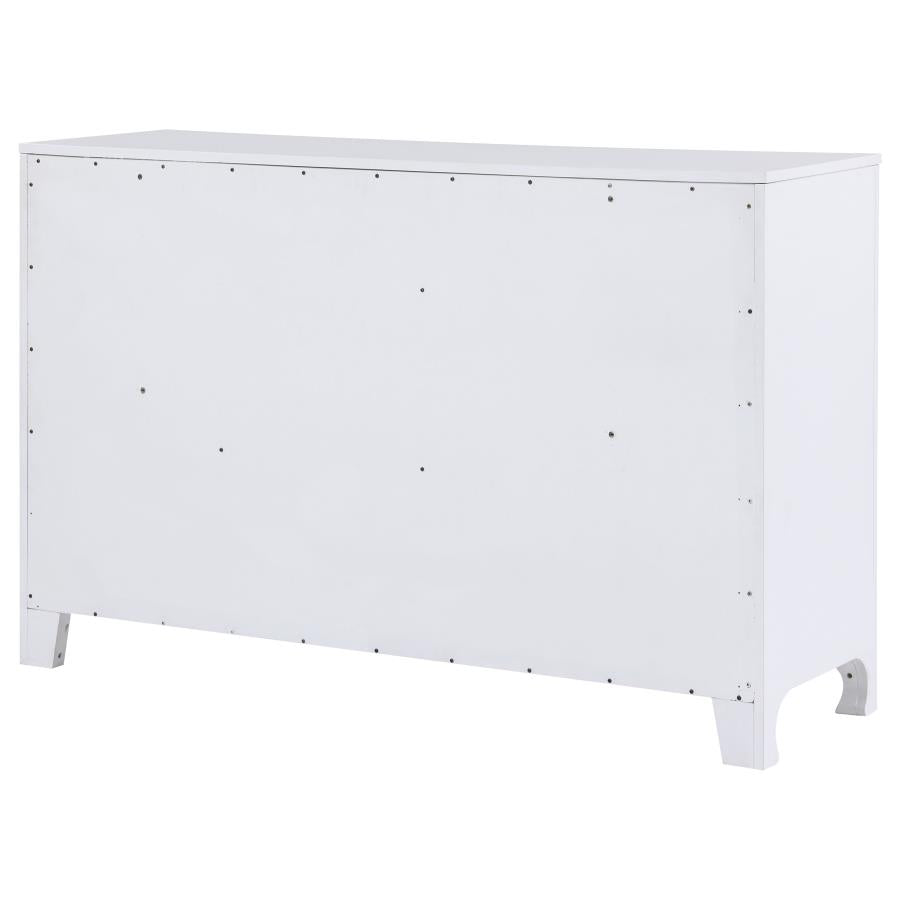 Anastasia 6-Drawer Bedroom Dresser Pearl White