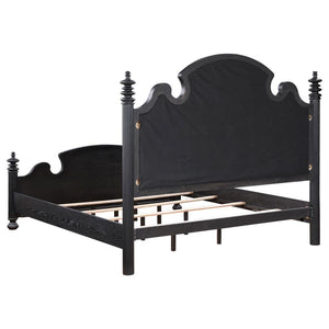 Celina Bed With Upholstered Headboard Black And Beige