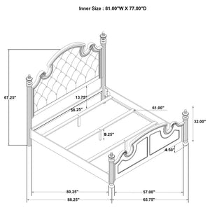 Celina Bed With Upholstered Headboard Black And Beige