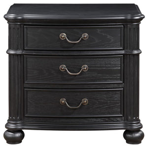 Celina 3-Drawer Nightstand Bedside Table Black