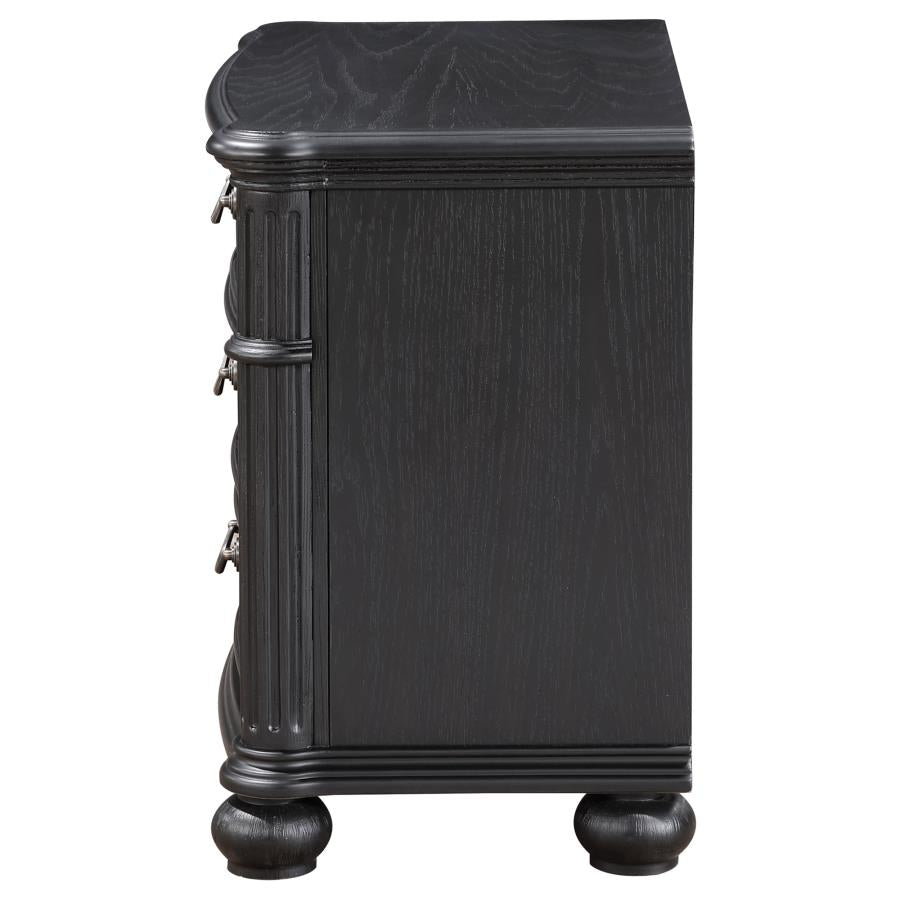 Celina 3-Drawer Nightstand Bedside Table Black