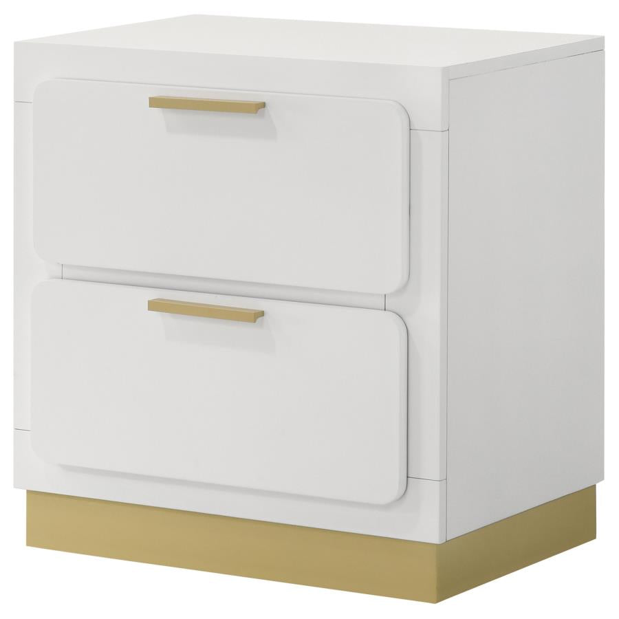 Caraway 2-Drawer Nightstand Bedside Table White