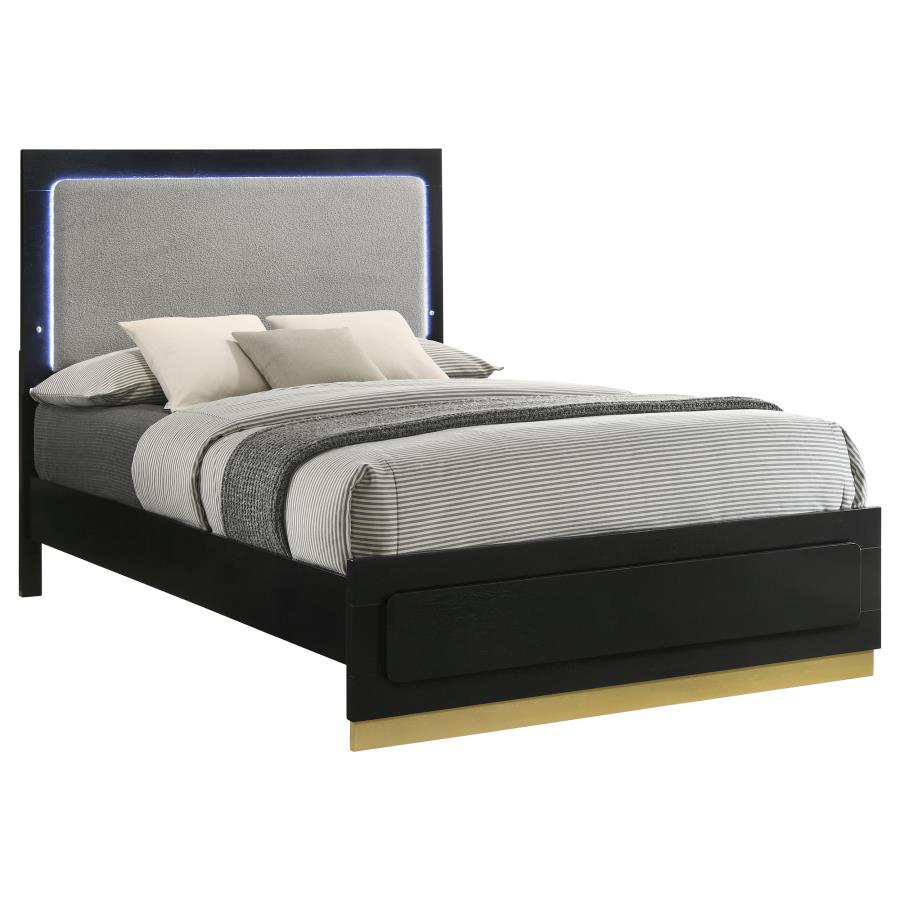 Caraway Bed With LED Headboard Black And Grey