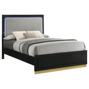 Caraway Bed With LED Headboard Black And Grey