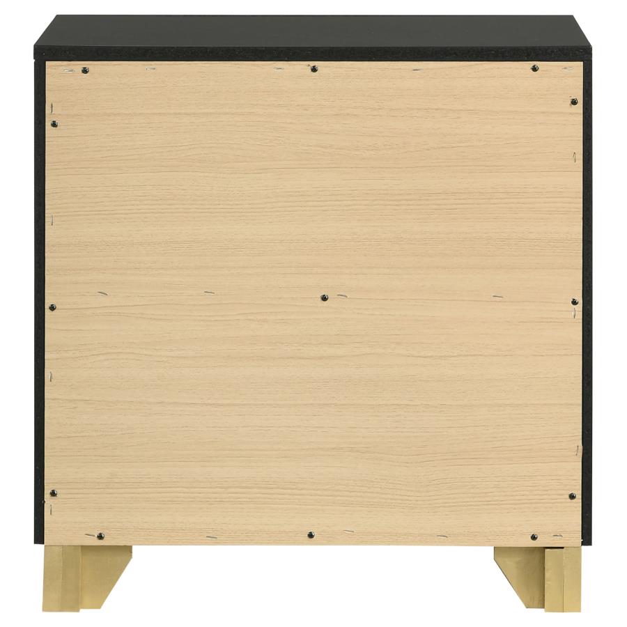 Caraway 2-Drawer Nightstand Bedside Table Black