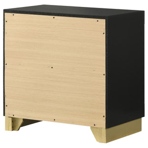 Caraway 2-Drawer Nightstand Bedside Table Black