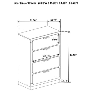 Caraway 4-Drawer Bedroom Chest Black