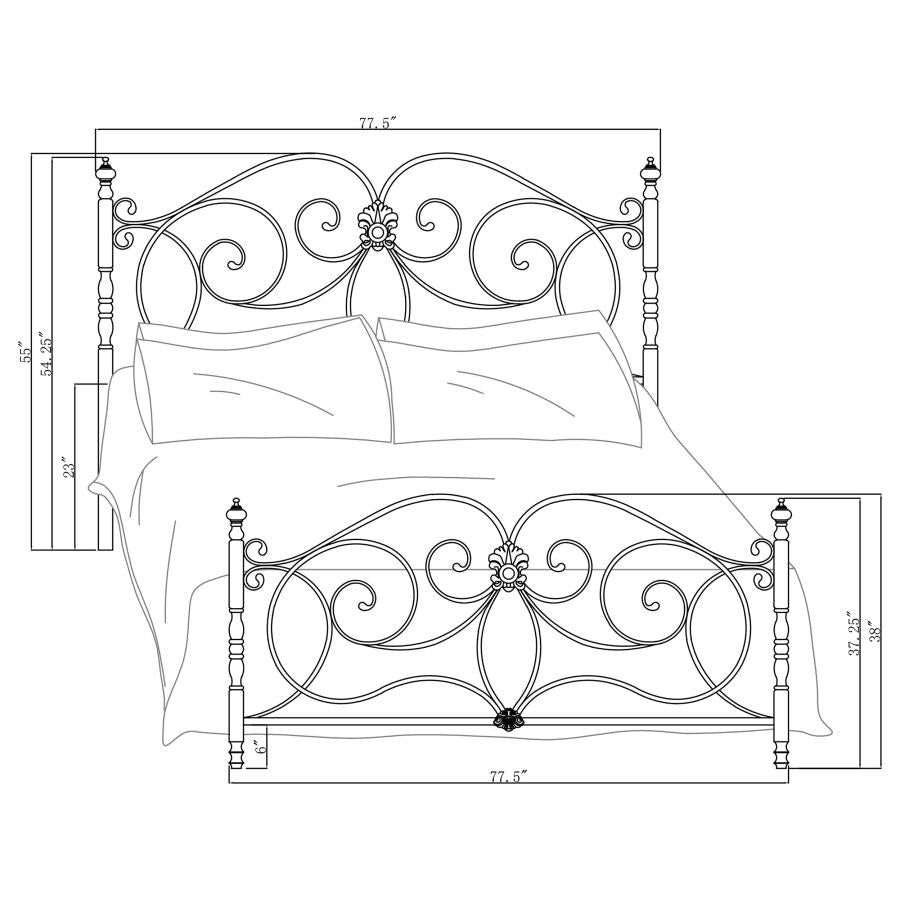 CoasterEssence London Metal Scroll Bed Dark Bronze