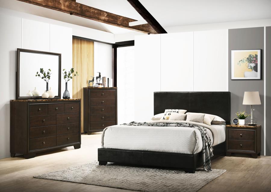 CoasterEveryday Conner Upholstered Panel Bed Black