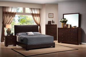 CoasterEveryday Conner Upholstered Panel Bed Black And Dark Brown