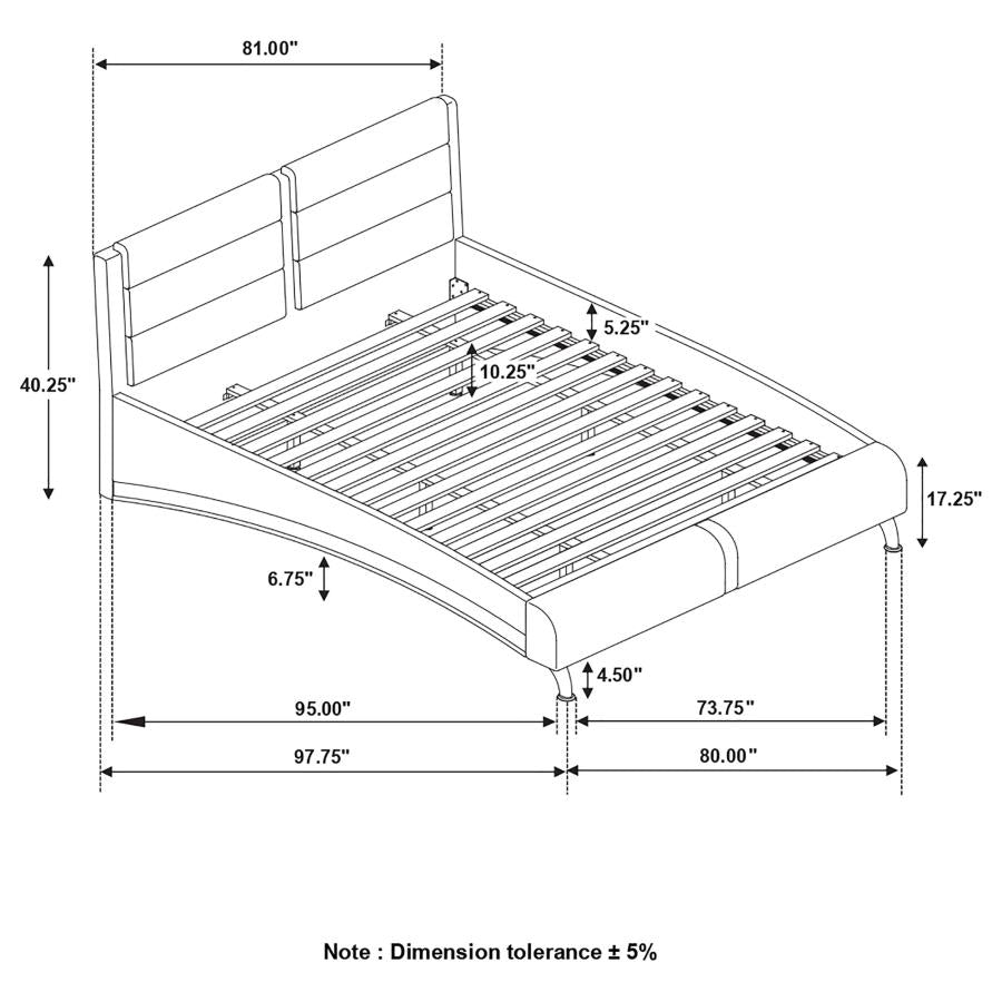 CoasterEssence Jeremaine Upholstered Bed Black