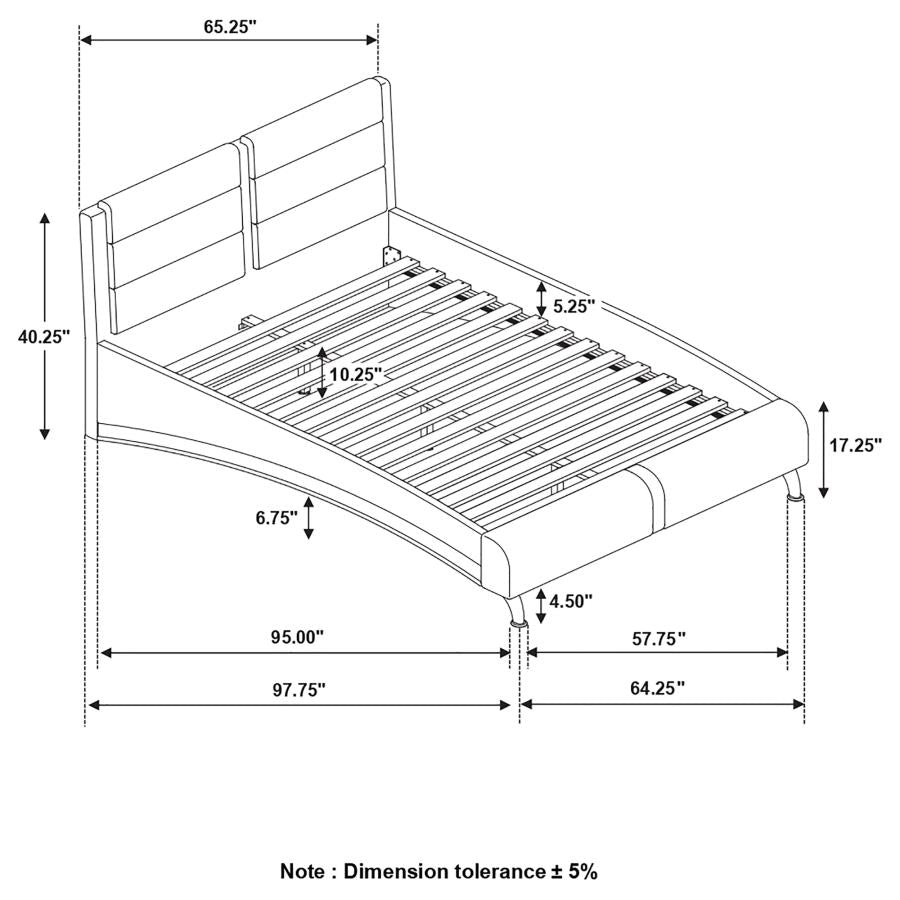 CoasterEssence Jeremaine Upholstered Bed Black