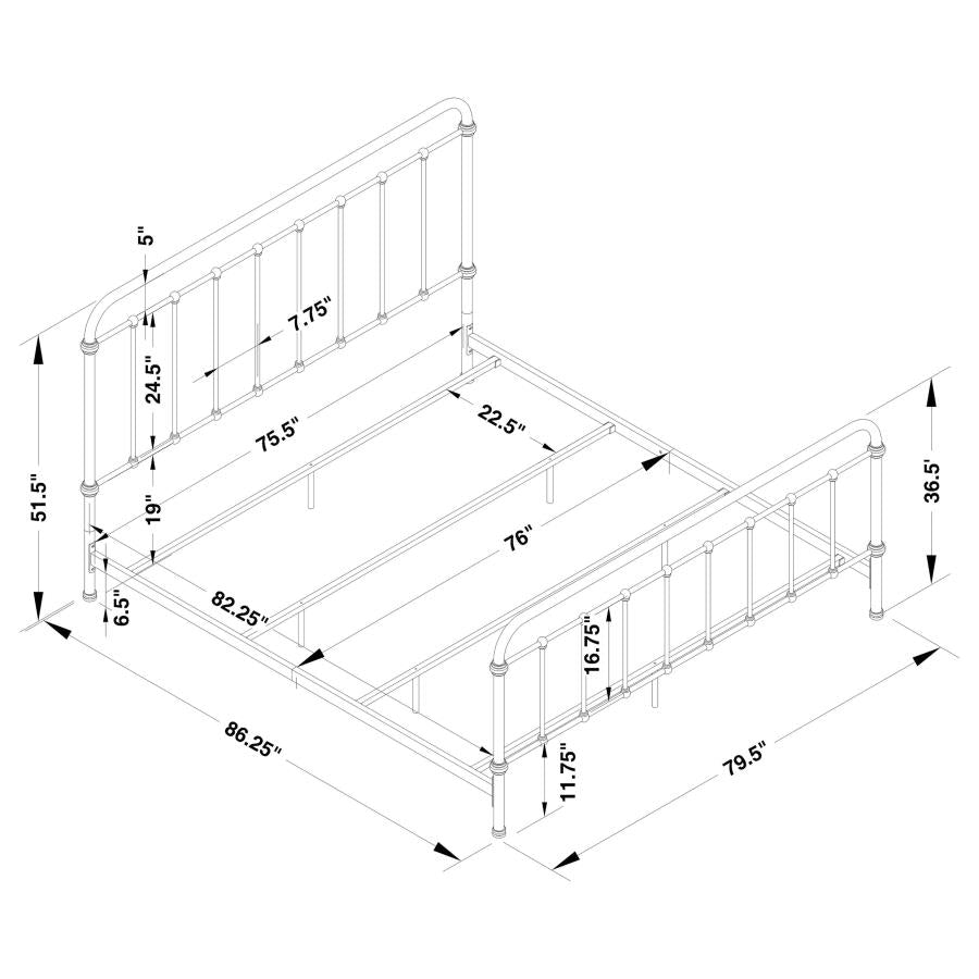 CoasterEssence Livingston Panel Metal Bed Dark Bronze