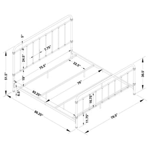 CoasterEssence Livingston Panel Metal Bed Dark Bronze