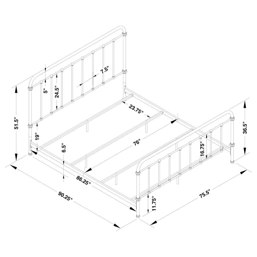 CoasterEssence Livingston Panel Metal Bed Dark Bronze