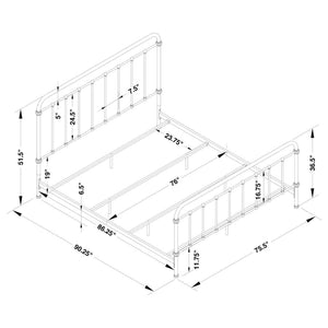 CoasterEssence Livingston Panel Metal Bed Dark Bronze