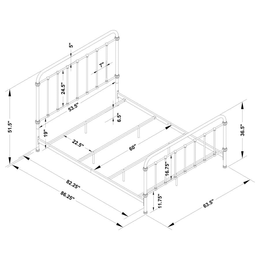 CoasterEssence Livingston Panel Metal Bed Dark Bronze