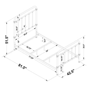 CoasterEssence Livingston Panel Metal Bed Dark Bronze