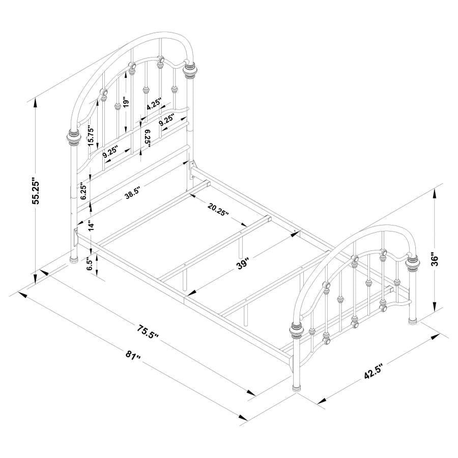 CoasterEssence Rowan Bed Dark Bronze