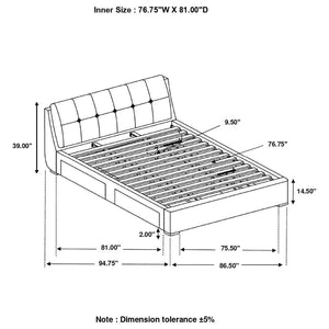 CoasterElevations Fenbrook Tufted Upholstered Storage Bed Grey