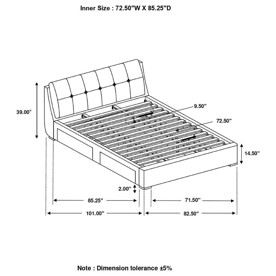 CoasterElevations Fenbrook Tufted Upholstered Storage Bed Grey