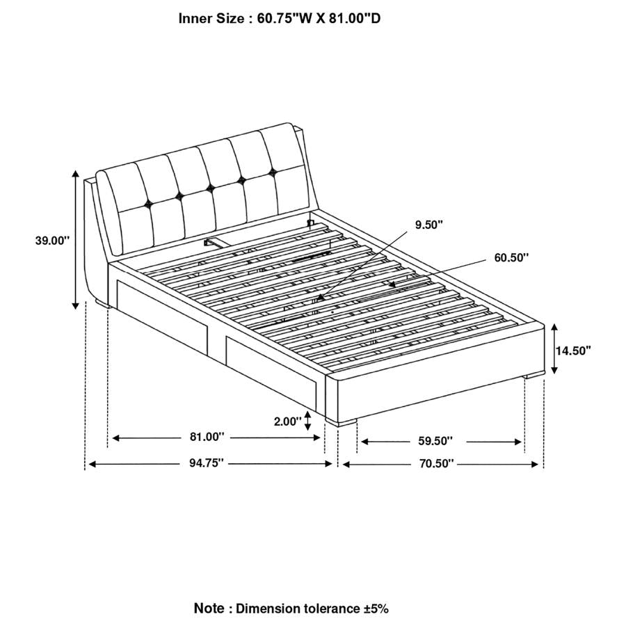 CoasterElevations Fenbrook Tufted Upholstered Storage Bed Grey