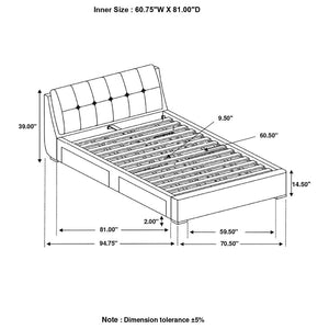 CoasterElevations Fenbrook Tufted Upholstered Storage Bed Grey