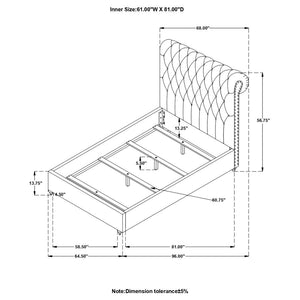 CoasterEssence Devon Tufted Upholstered Bed Beige