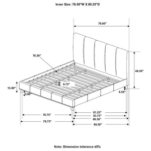 CoasterEssence Charity Upholstered Bed Blue