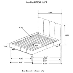 CoasterEssence Charity Upholstered Bed Blue