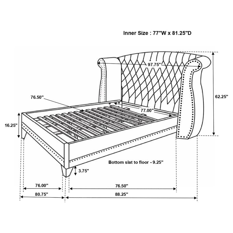 CoasterElevations Barzini Tufted Upholstered Bed Black