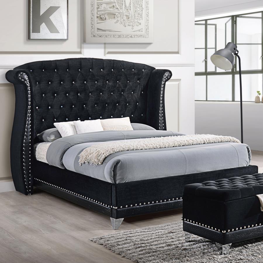 CoasterElevations Barzini Tufted Upholstered Bed Black