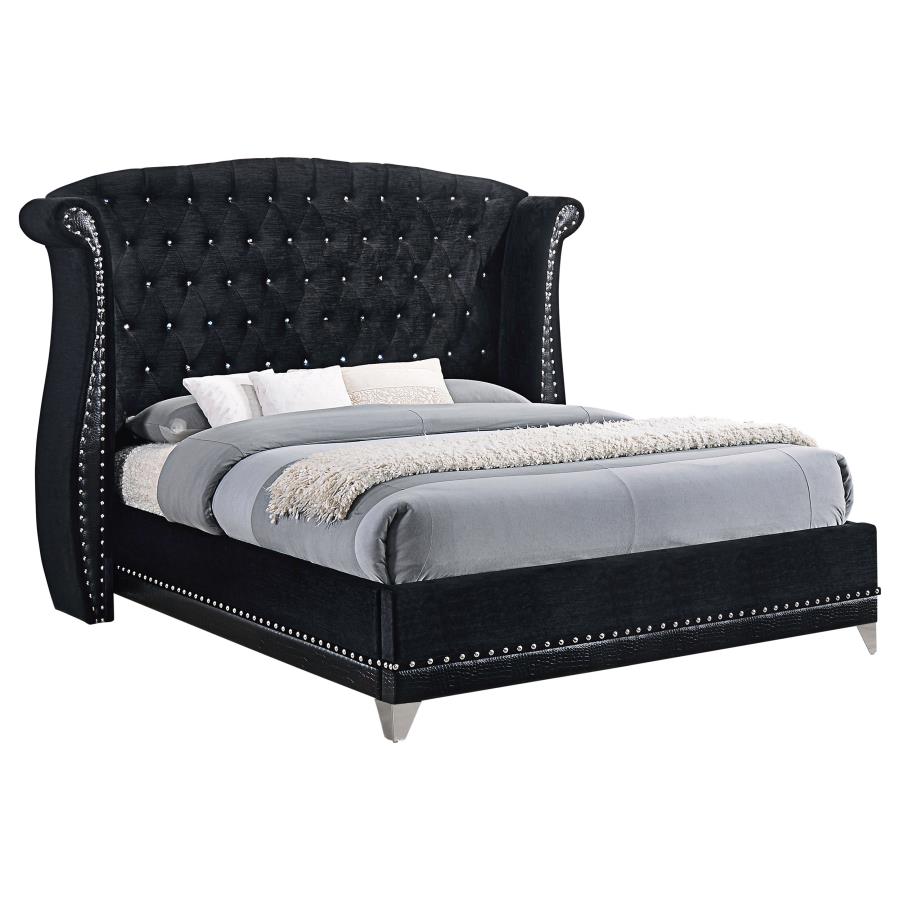 CoasterElevations Barzini Tufted Upholstered Bed Black