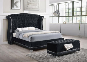 CoasterElevations Barzini Tufted Upholstered Bed Black