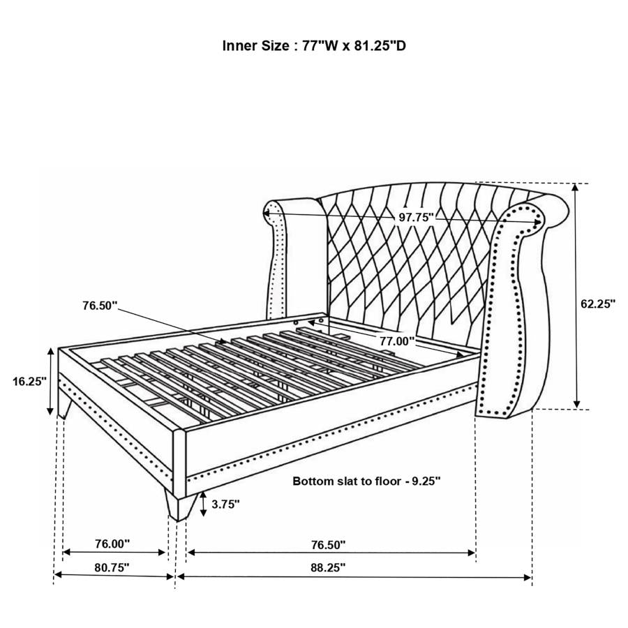 CoasterEveryday Barzini Wingback Tufted Bed White