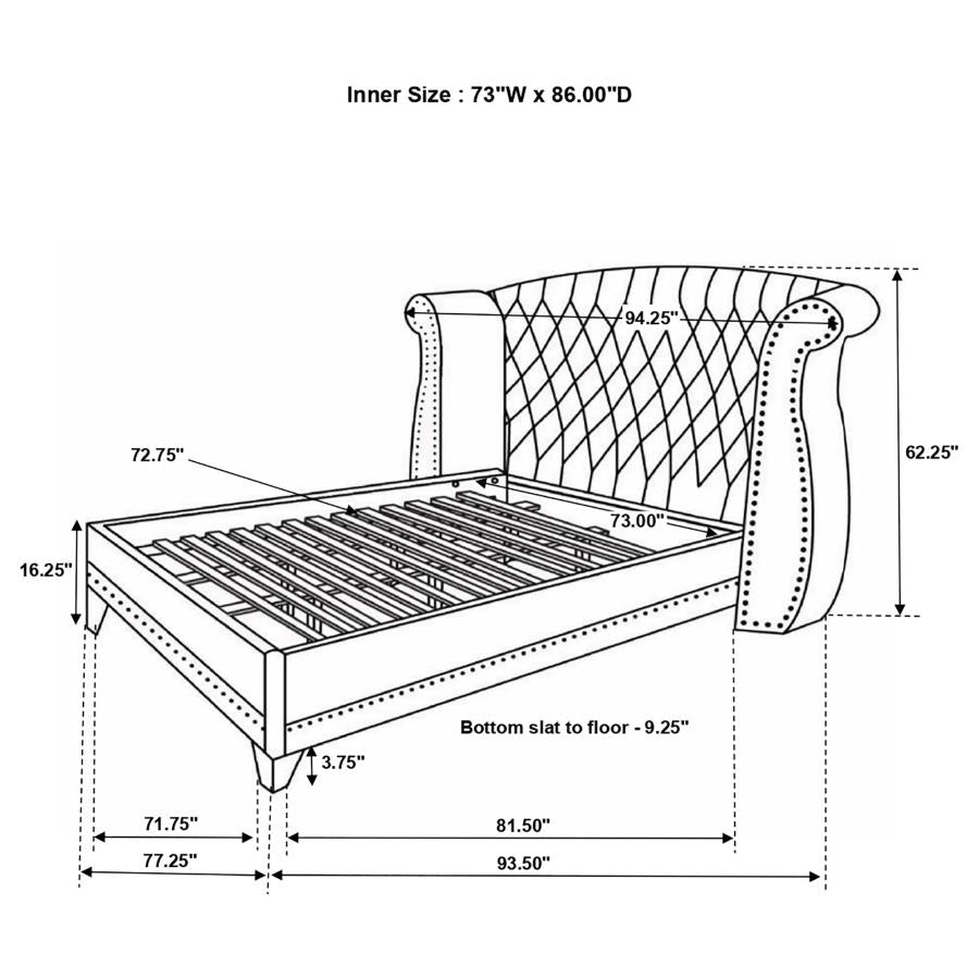 CoasterEveryday Barzini Wingback Tufted Bed White