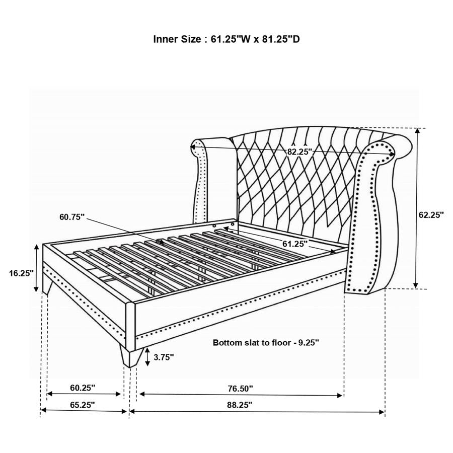 CoasterEveryday Barzini Wingback Tufted Bed White